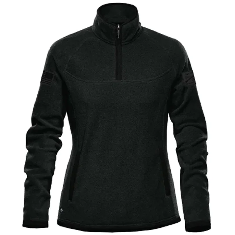 Women's Trendy Casual Clothes Grunt Style Women's Tech Quarter Zip Fleece Jacket - Black Women's Trendy Casual Clothes Grunt Style Women's Tech Quarter Zip Fleece Jacket - Black