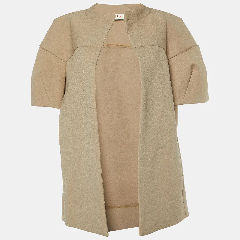 Casual Women's Clothing Online Marni Beige Crepe Open Front Jacket