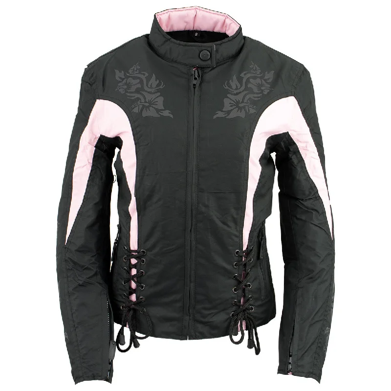 Women's Classic Attire NexGen SH236806 Women's 'Reflective Buffalo Head' Black and Pink Textile Jacket Women's Classic Attire NexGen SH236806 Women's 'Reflective Buffalo Head' Black and Pink Textile Jacket