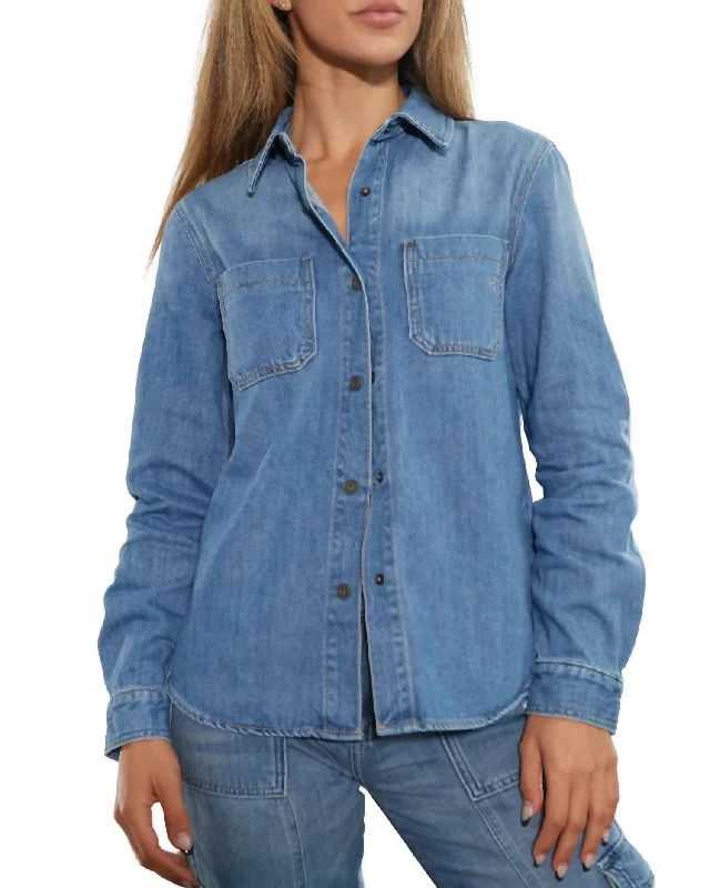 Vintage-Inspired Women's Apparel Regular Fit Shirt In Medium Light