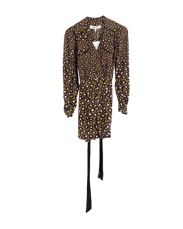 Women's Evening Garments Diane Von Furstenberg Ella Wrap-Effect Leopard Print Playsuit in Multicolor Viscose Women's Evening Garments Diane Von Furstenberg Ella Wrap-Effect Leopard Print Playsuit in Multicolor Viscose