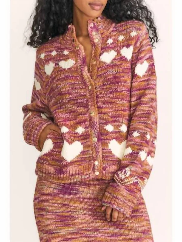 Flash Discount Polina Sweater Bomber Jacket In Rosewood