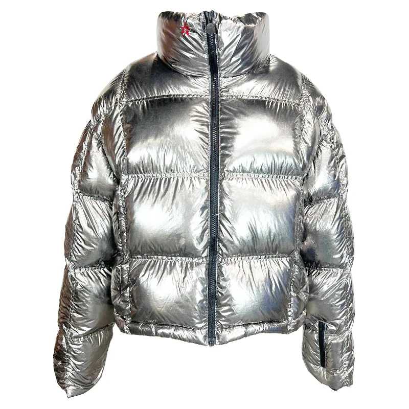 Top 10 Women's Online Clothing Stores Perfect Moment Nevada Padded Jacket in Silver Nylon