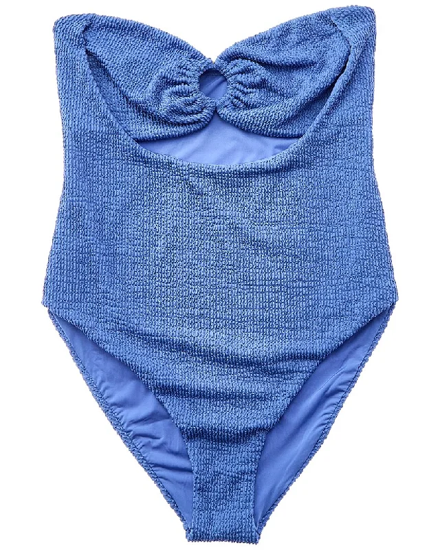 Women's Evening Wear Attire WeWoreWhat O-Ring Ruched Bandeau One Piece