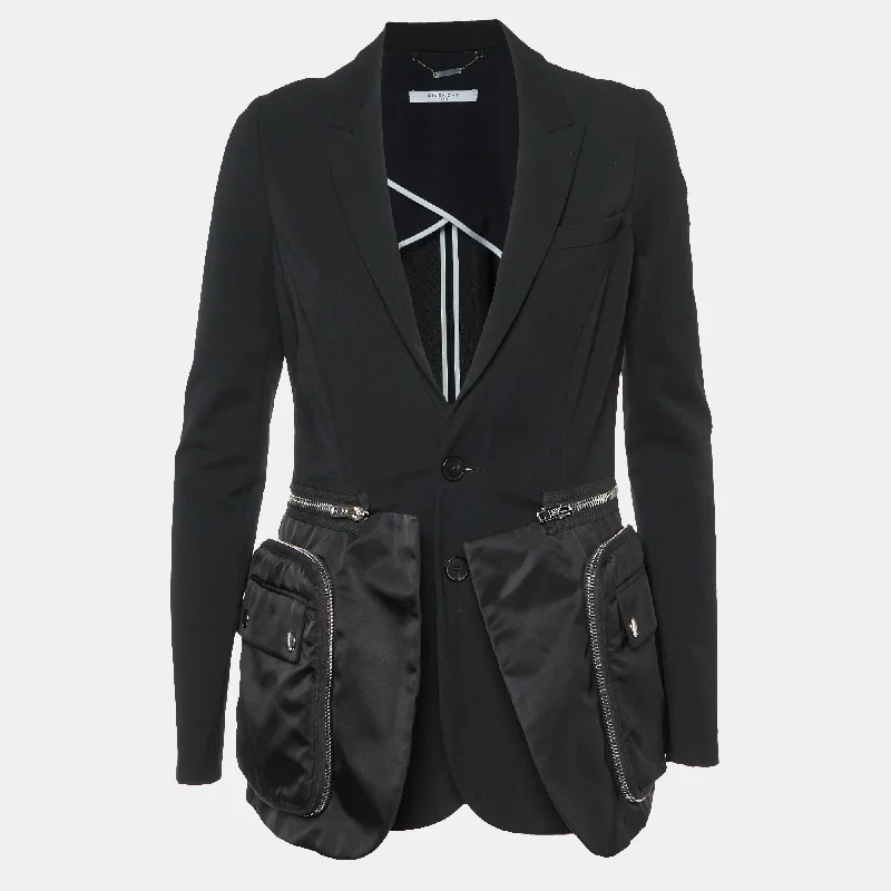 Easygoing Women's Style Givenchy Black Crepe Pocket Detail Jacket