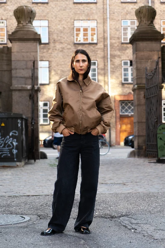 Fashion-Forward Women's Clothing Puff and Pencil Bomber Jacket