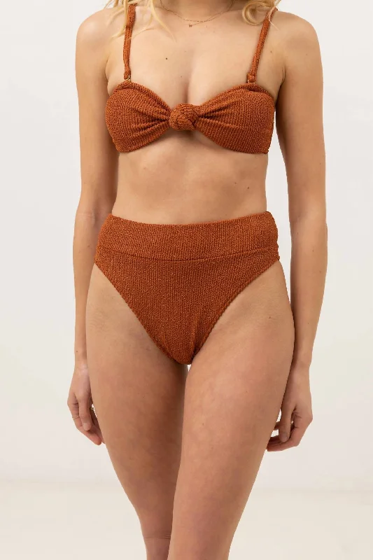 Women's Trendy Outfits Wave Break Hi Hip Banded Bottom In Desert Shimmer