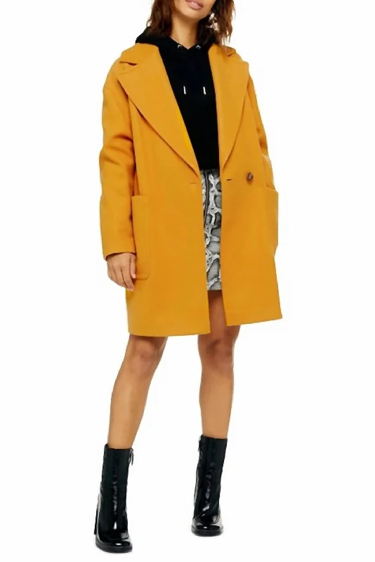 Fashionable Tops for Women Carly Oversized Slouchy Coat In Mustard