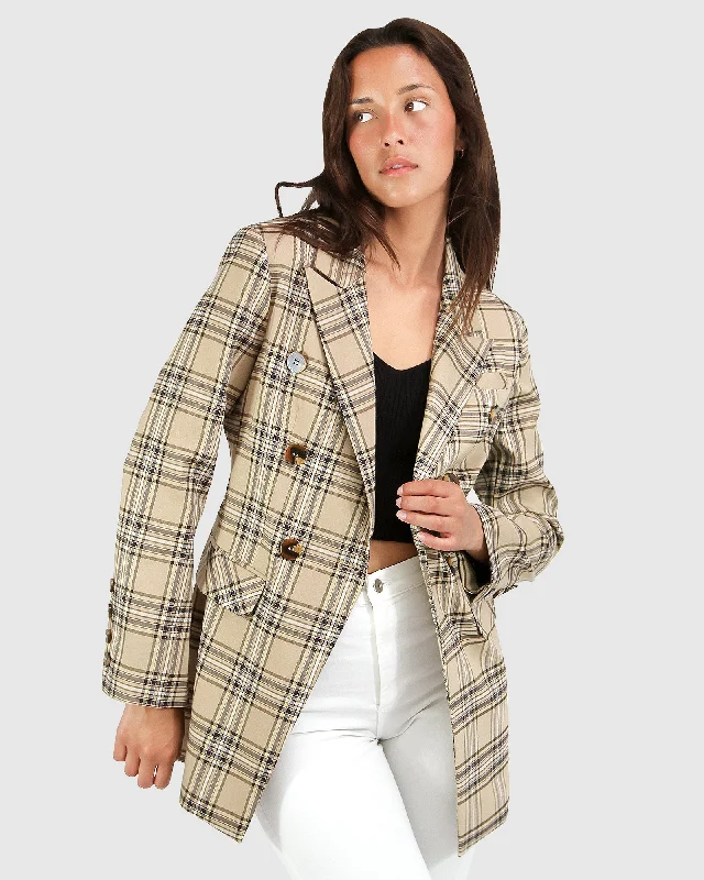 Women's Casual Outfit Too Cool For Work Plaid Blazer
