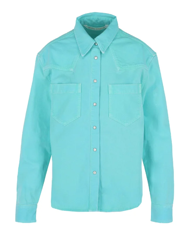 Women's Fashion Essentials Curved Logo Denim Jacket