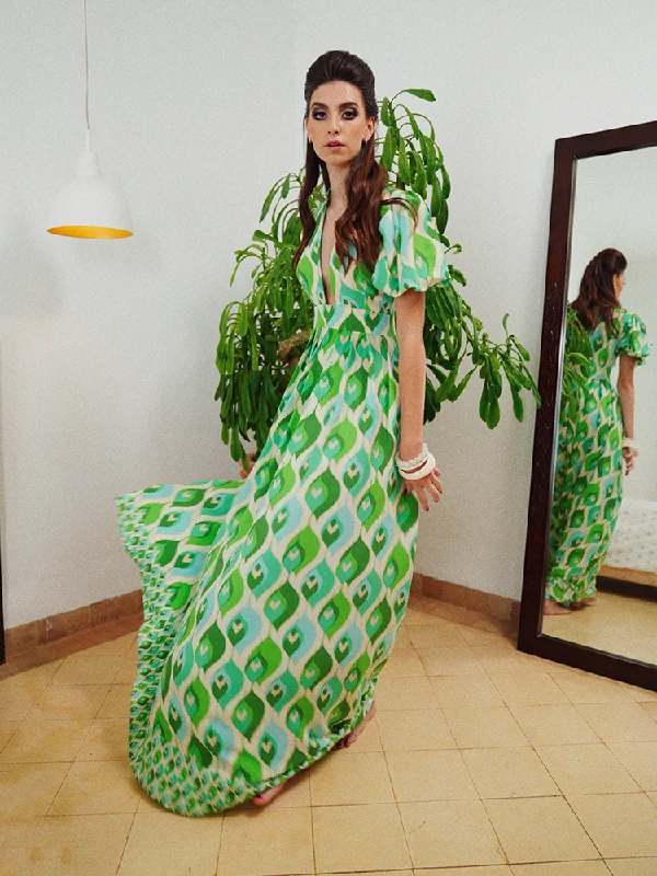 Feminine Soft - Hued Look Alexia’s Dress Green & Turquoise