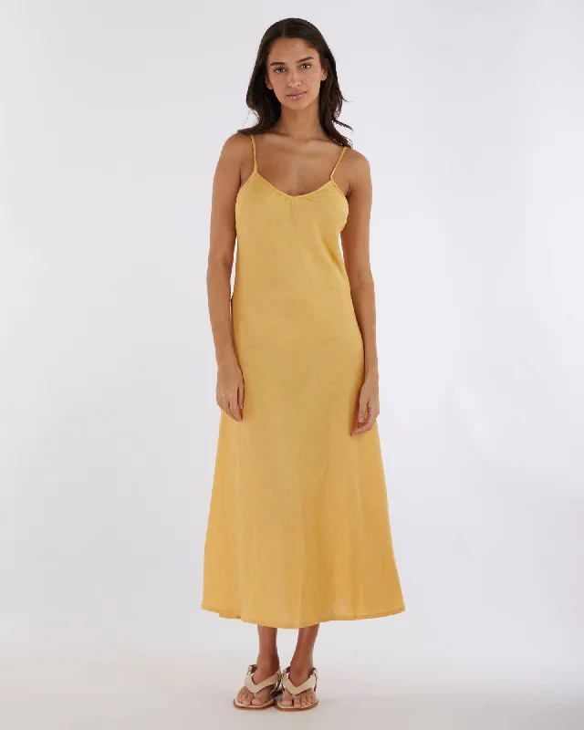 Shop Sales Evangeline Linen Dress - Limoncello