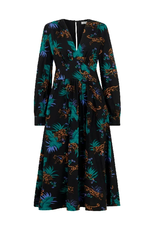 High-End Women's Apparel Amara Midnight Leopard Dress