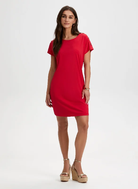 The Best Time To Shop Is Now Button Detail Dress