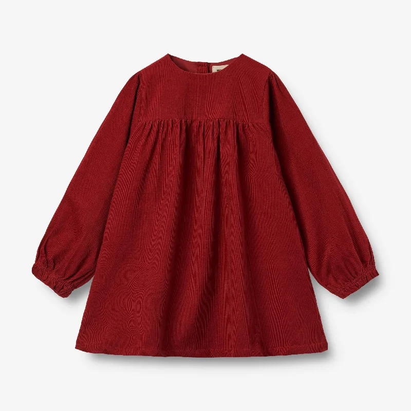 Plus-Size Women's Garments Dress L/S Elvira - cherry red