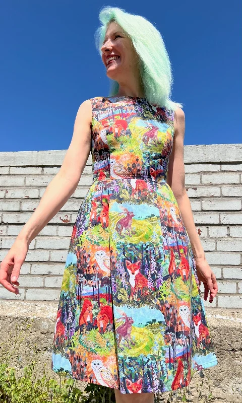 Evening Elegance Peafowl Dress - Hedgerow