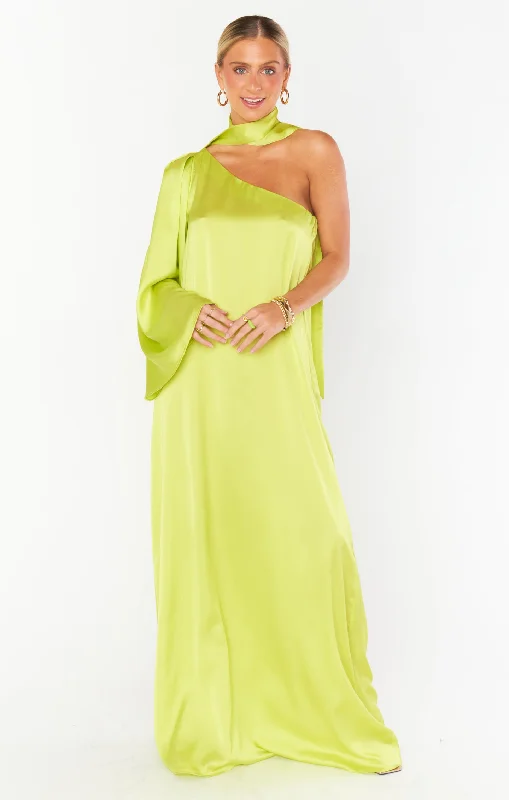 Street Style Fashion Get Together Dress ~ Citrine Luxe Satin