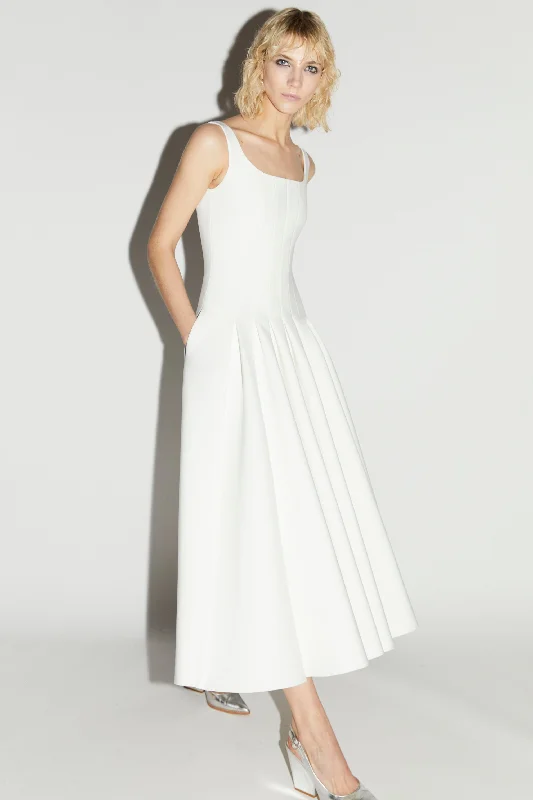 Massive Savings DARLA DRESS WHITE SCUBA