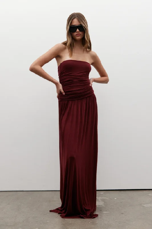 Dreamy Aesthetic Leah Dress Wine
