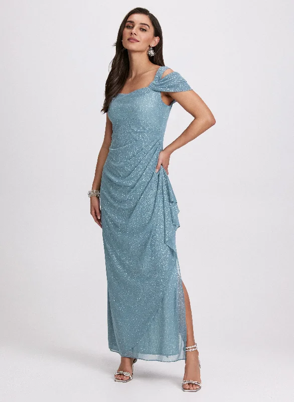 Trendsetting Threads Draped Glitter Dress