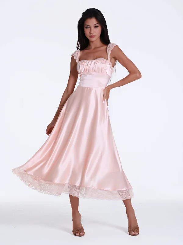 Effortless Chic Apparel Lace Silky Sundress