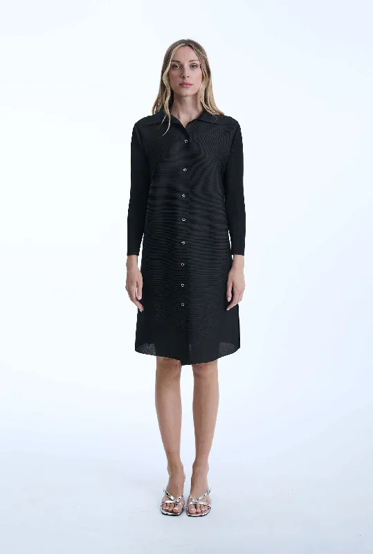 Women's Evening Wear for Special Occasions Pleated Black Dress