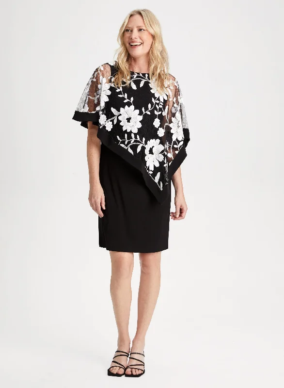 Trendy Online Boutiques Floral Lace Poncho Dress