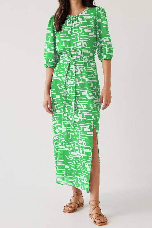 Women's Plus-Size Casual Outfit Mackenzie Dress | Green Geo