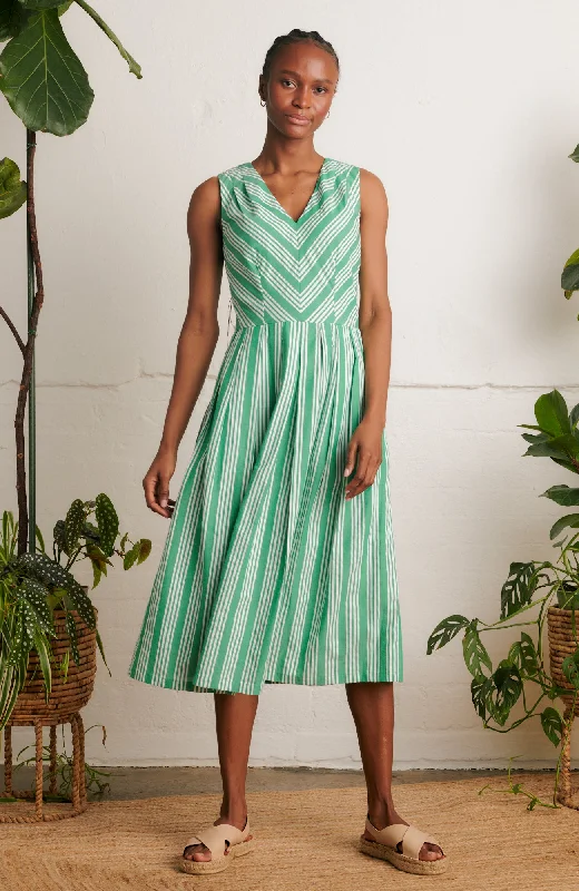 Trendy Street Style Attire Josie Beachcomber Stripe Green Dress