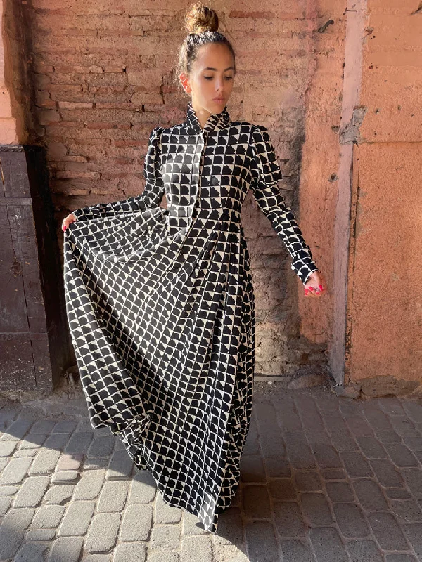 Forward Trendsetter Victoria Dress Long - Black & White