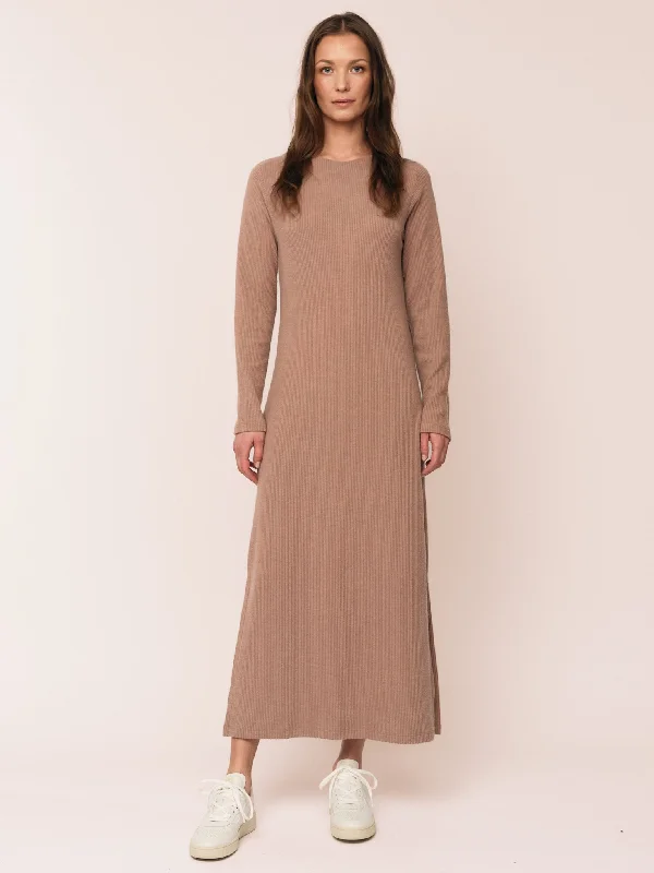 Women's Party Clothes Daniela Rib Dress - Brown Melange