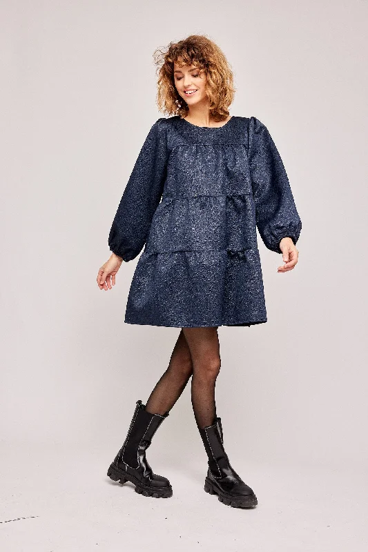Imeless Style Sketch Wide Dress - Dark Sapphire
