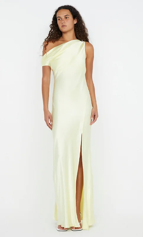 Elevate Your Wardrobe SOL ASYM DRESS - ICE YELLOW