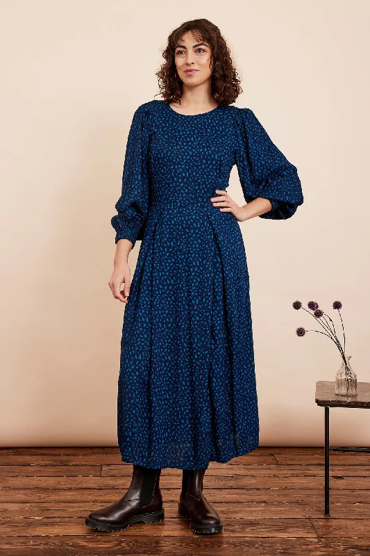 Women's Trendy Apparel Sable Midnight Blue Terrazzo Dress