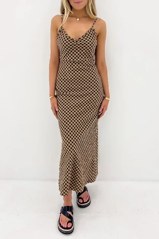 Women's Relaxed Clothes Slippy Dress Chestnut Brown