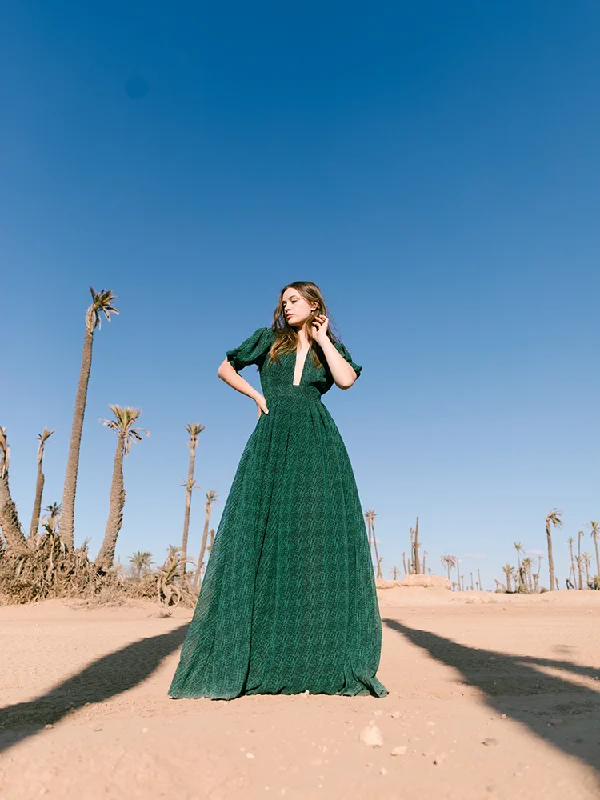 Explore What's New Alexia’s Dress Green & Black Print