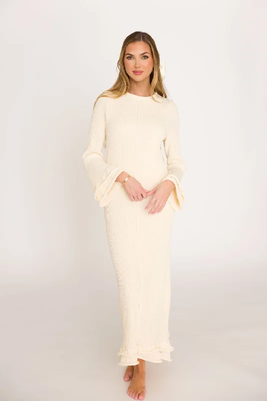 Holiday Attire Sale Arlet Dress in Ivory - Bump Friendly