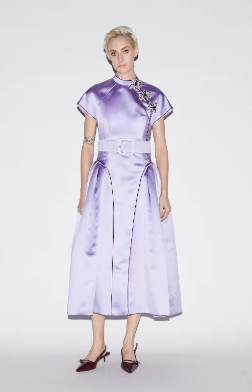 Women's Travel Garments HUANG DRESS LILAC SATIN