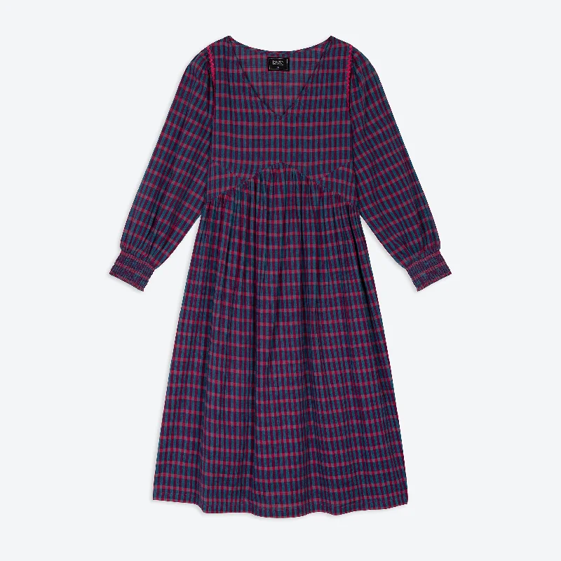 Special Occasion Wear Lowie Teal and Red Check Annette Dress