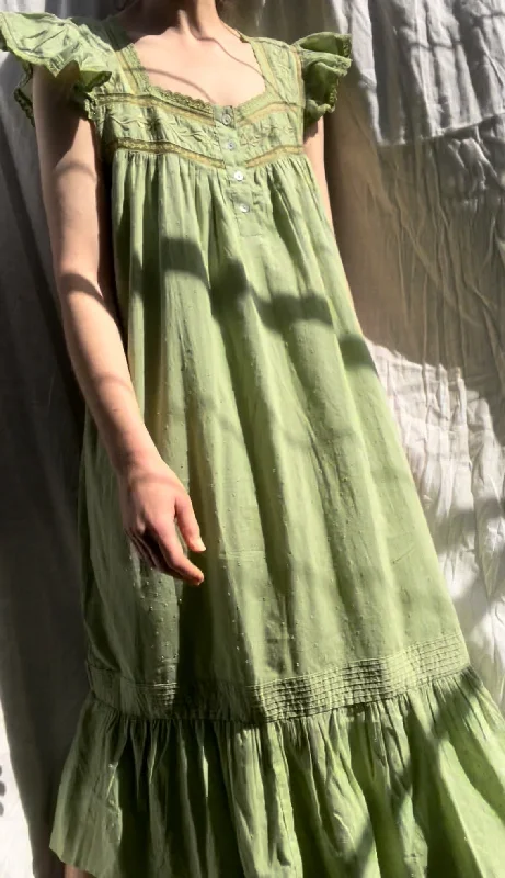 Special Offers 100% RECYCLED COTTON - ALICE DRESS SAGE