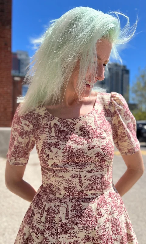 Luxury Fashion Winter Chippy Dress - Brick Village Toile