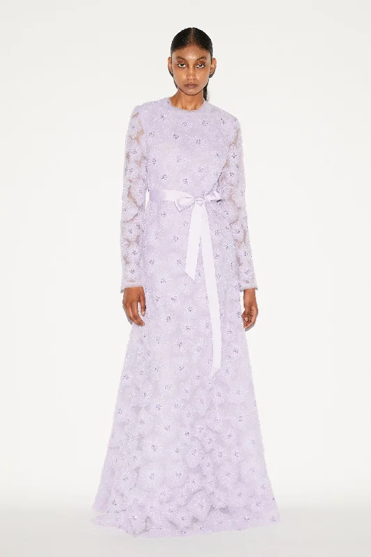 Celebrate With Big Savings MAURENE DRESS LAVANDER EMBROIERED TULLE