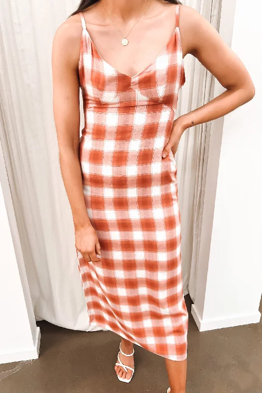 New Season Fashion Preview Harvey Check Dress Orange