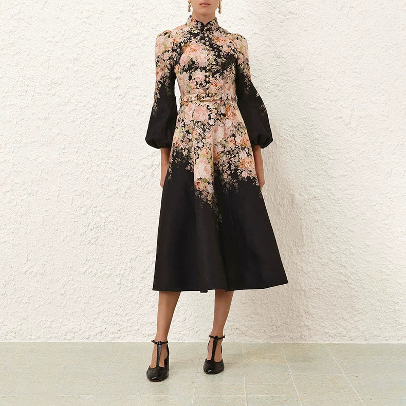 Women's Casual Apparel BLACK BOTANICAL DRESS