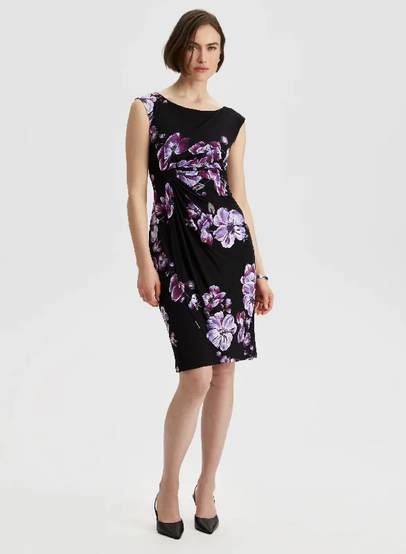 Fashion Sale Floral Print Pleated Dress