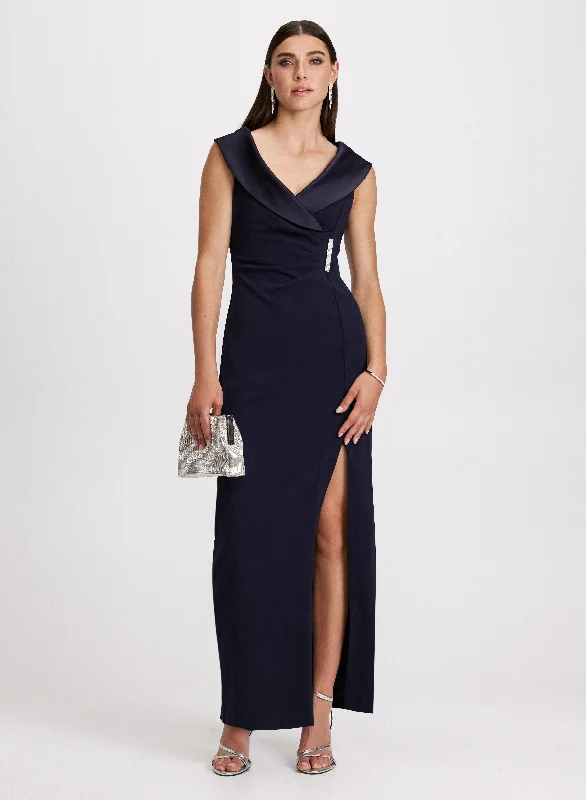 Online Boutiques Rhinestone Brooch Detail Dress