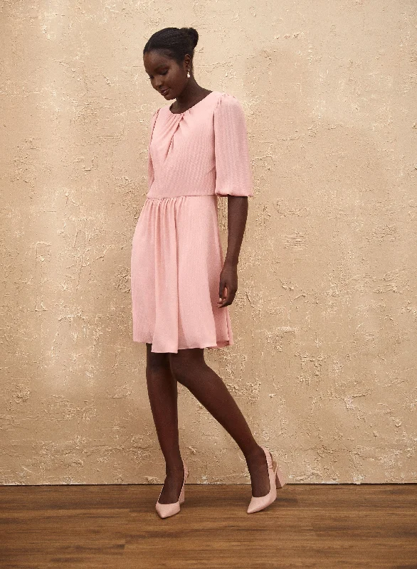 Savings That Make A Statement Elbow Sleeve Fit & Flare Dress