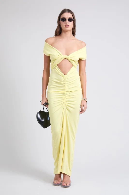 Women's Formal Event Attire PFEIFFER x GIRLS WITH GEMS EXCLUSIVE | RAMOS DRESS | LEMON