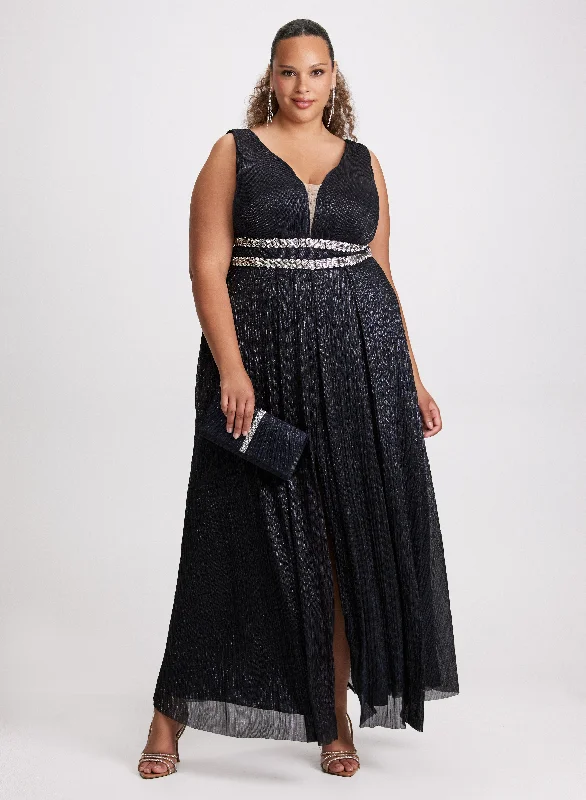 Weekend Special V-Neck Rhinestone Waist Dress