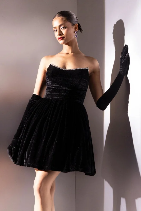 Everyday Women's Fashion Trends Cupid - black velvet bandeau dress